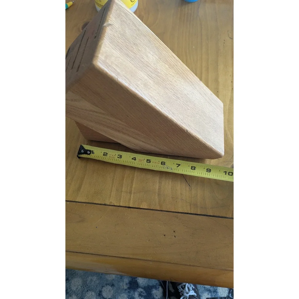 Cutco Oak Wood Knife Block 5 Slot Slanted Kitchen Cutlery Organizer Storage‎